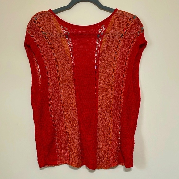 Zara Tops - Zara Red and Orange Knit Top Large